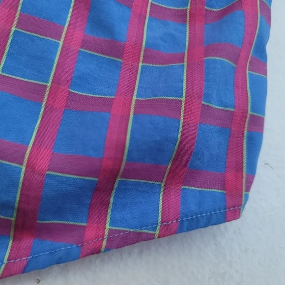 Luchiano Visconti Mens Blue Pink Plaid Long Sleeve Button Shirt Colorful L - Picture 3 of 9